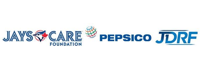 three logos: Jays Care  Foundation, Pepsico, JDRF